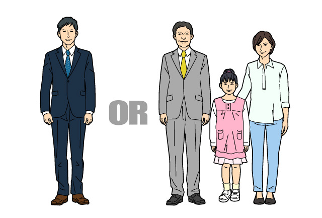 単身なのか家族ありなのかで準備は異なるイラスト