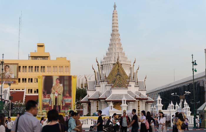 タイでの王室に関する飾りの写真