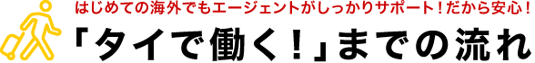 はじめての海外でもエージェントがしっかりサポート！だから安心！「タイで働く！」までの流れ