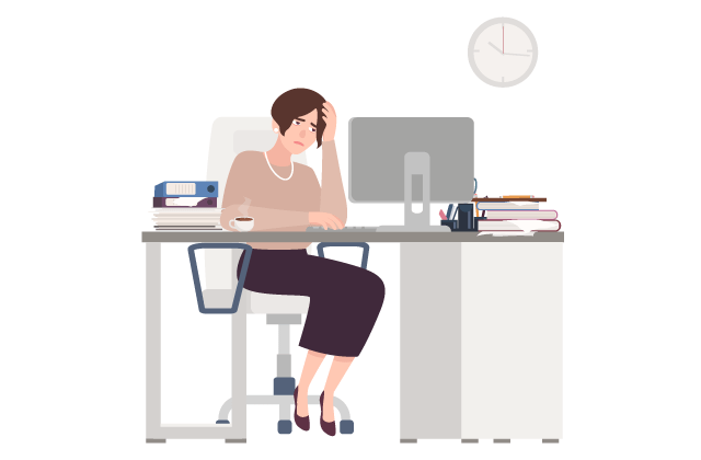 仕事がつらいと感じているイメージイラスト2